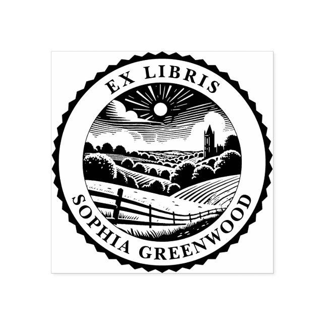 Ex Libris - Landsbygdens landskap 03 Stämpel (Tryck)