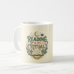 Ex Libris Läsning Är Min Ritual Bokslukande Celest Kaffemugg