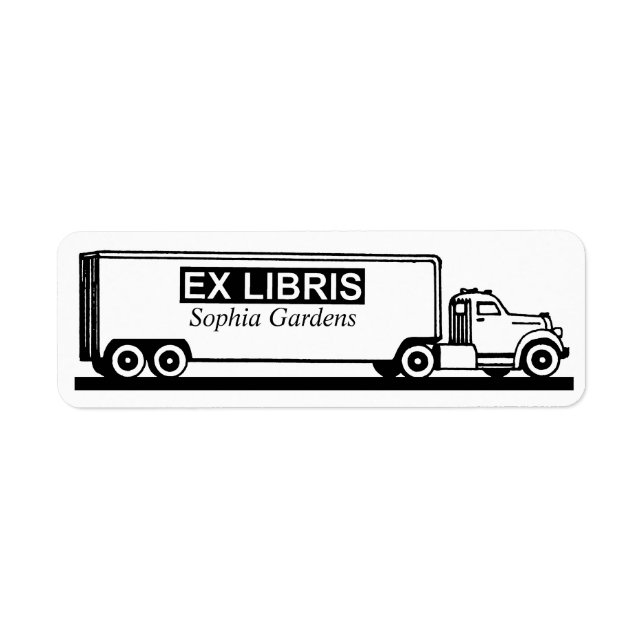 Ex Libris - Lastbil Returadress Etikett (Framsidan)