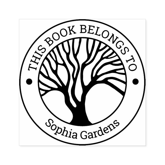 Ex Libris - Livets träd 02 gummistämpel Stämpel (Tryck)