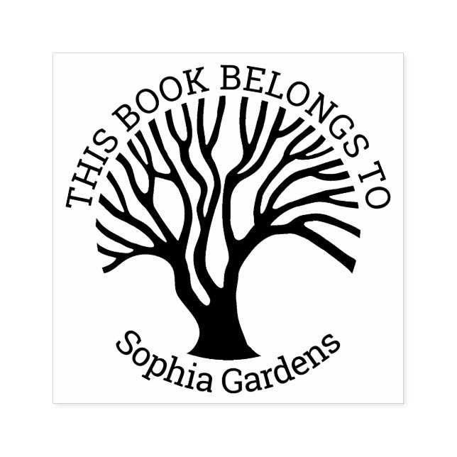 Ex Libris - Livets träd 02v2 Rubber Frimärke Stämpel (Tryck)