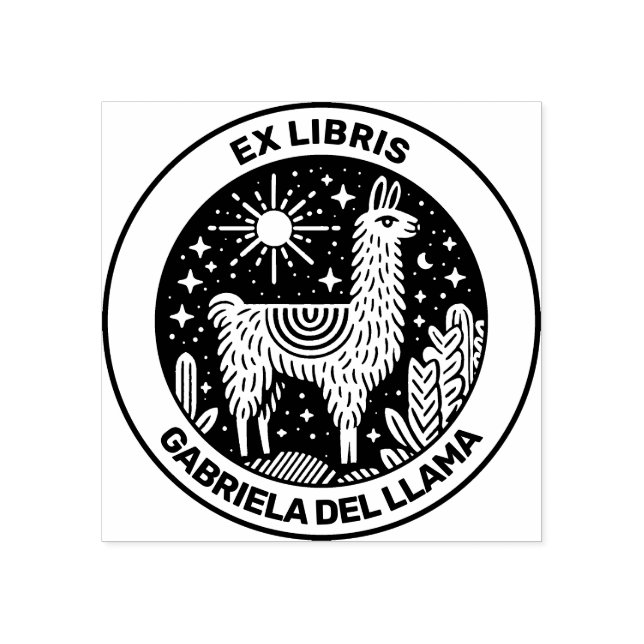 Ex Libris - Llama Stämpel (Tryck)