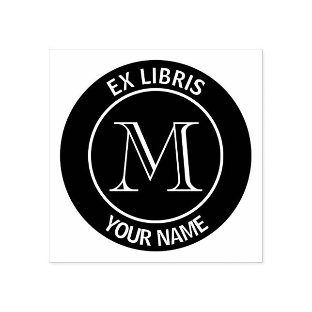 Ex libris Monogram-bokplåt Stämpel (Tryck)