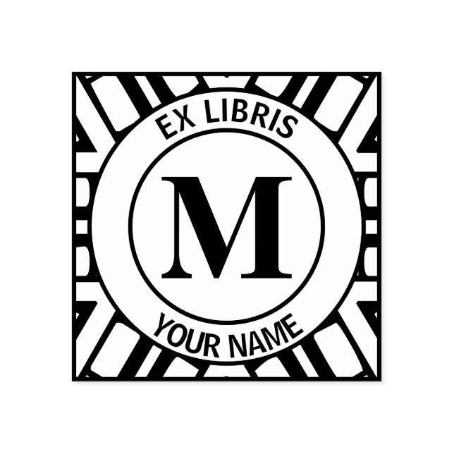 Ex libris Monogram-bokplåt Stämpel (Tryck)