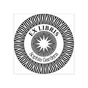 Ex Libris Mystical Star Burst Stämpel