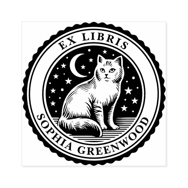 Ex Libris - nattkatt Stämpel (Tryck)