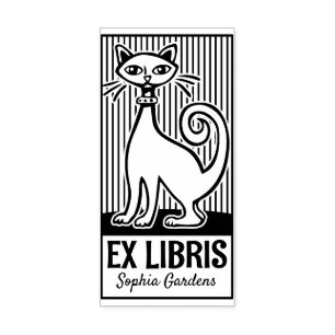 Ex Libris - Retro Cat v2 Stämpel