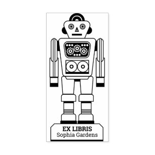 Ex Libris - Robotbibliotekarie v2 Stämpel