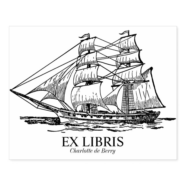 Ex Libris - Segment Frakt (brig) Stämpel (Tryck)