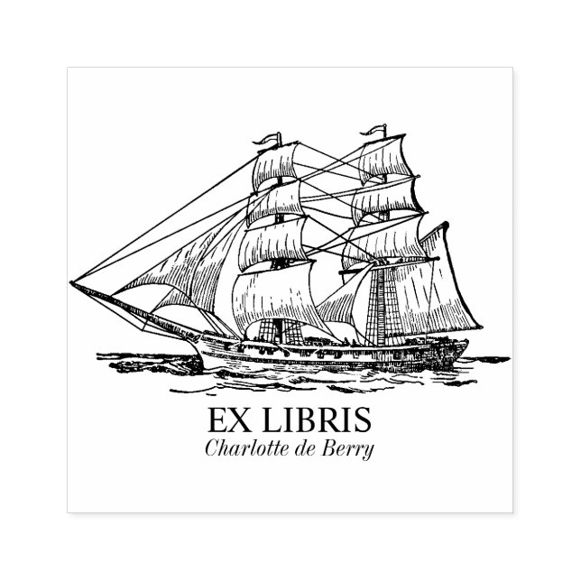 Ex Libris - Segment Frakt (brig) Stämpel (Tryck)