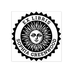 Ex Libris - Sol Ansikte Stämpel