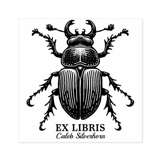 Ex Libris - Stag Beetle Stämpel (Tryck)