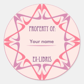 Ex-libris Sticker nr 8c Runt Klistermärke