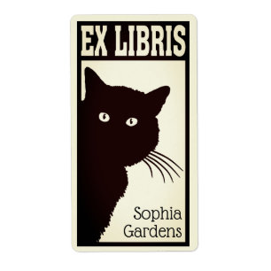 Ex Libris - Svart katt (filtrerad) Fraktsedel