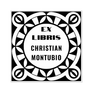 Ex Libris Trästämpel - Geometriskt Mönster Stämpel