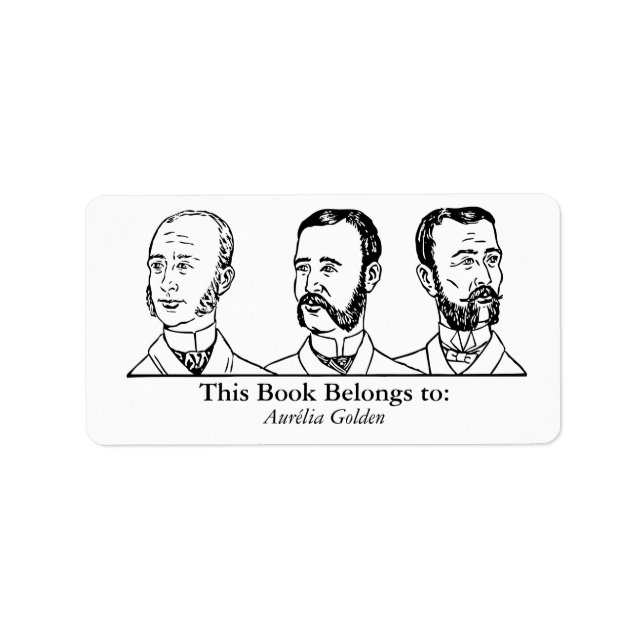 Ex Libris - Tre män v4 Adressetikett (Framsidan)