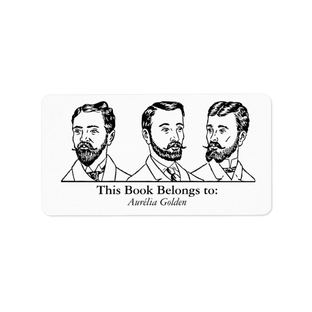 Ex Libris - Tre män v5 Adressetikett (Framsidan)