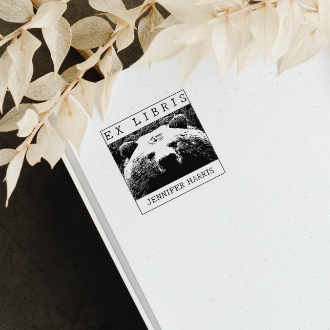 Ex Libris, Vild Bear Bok Stämpel (Skapare uppladdad)