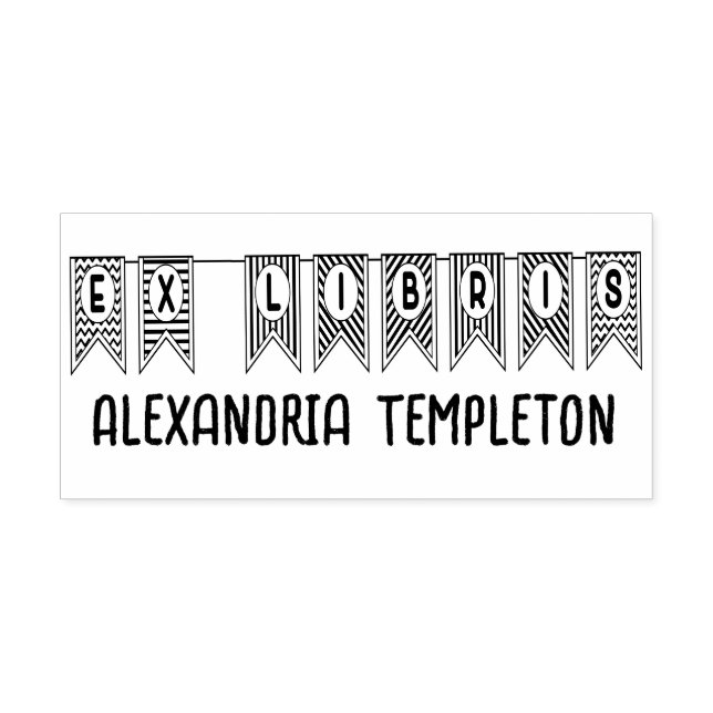 Ex Libris vimplar Pennant Flag Bibliotek Boknamn Självfärgande Stämpel (Design)