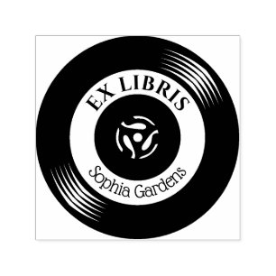 Ex Libris Vinyl Record Självfärgande Stämpel