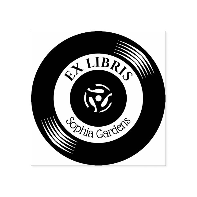 Ex Libris Vinyl Record Stämpel (Tryck)