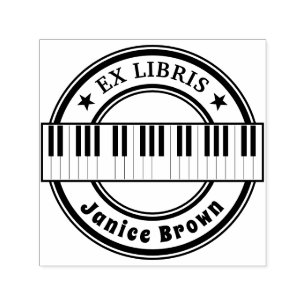 Ex Libris with Piano Keys music Självfärgande Stämpel
