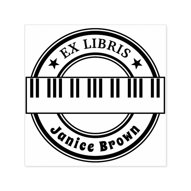 Ex Libris with Piano Keys | music Självfärgande Stämpel (Design)