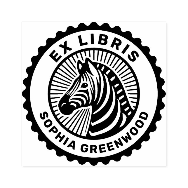 Ex Libris - Zebra Stämpel (Tryck)