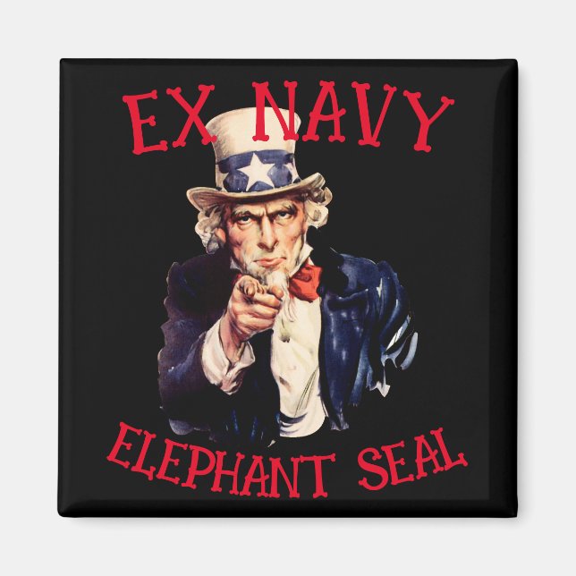 Ex Navy Elefantsäl Tur Semester Middag HZ Magnet (Framsidan)