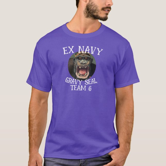 Ex Navy Elephant Seal TEAM 6 T Shirt (Framsida)