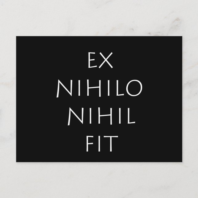 Ex Nihilo Nihil Fit Vykort (Framsida)