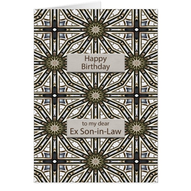 Ex Son i Lag Birthday Abstrakt Mandala Design Hälsningskort (Framsidan)