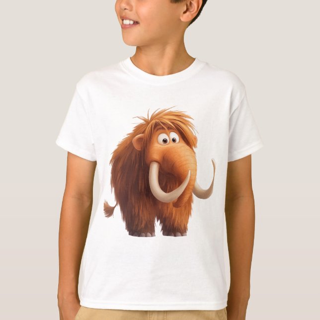 Exakt förhistorisk: Cute Wooly Mammoth Friend T Shirt (Framsida)
