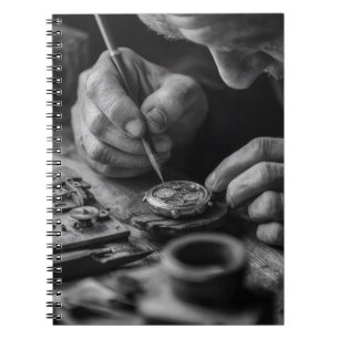 Exakt Händer Black White Watchmaker - bärbar dator Anteckningsbok
