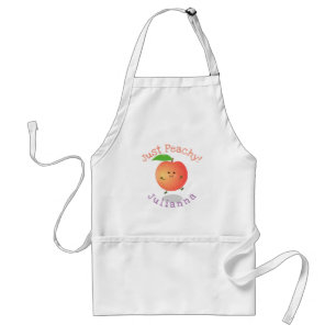 Exakt illustration av tecknaden Cute lycklig peach Förkläde