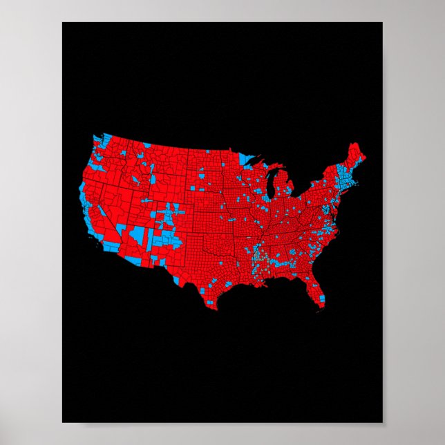 Exakt Karta av valresultatet 2024 1 Poster (Framsidan)
