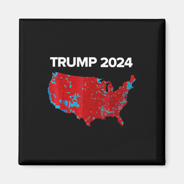 Exakt Karta av valresultatet 2024 Trump Mega Magnet (Framsidan)