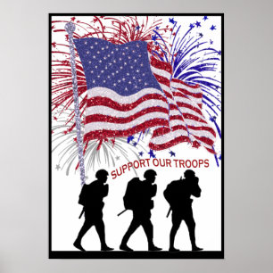 Exakt support för våra trupper, tre soldat Poster