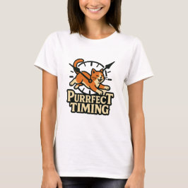 Exakt tidtabell | Funny Cat Punctual Clock T-Shirt