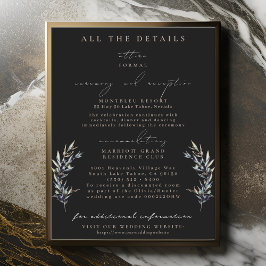 Exaktionskort för Olive Gren Bröllop Inbjudningar