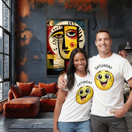 Exalterad Emoji | Lördagstämning Design T Shirt