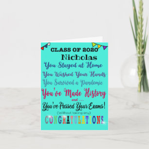 Exam 2020 GCSE A level Grattiss Card Kort