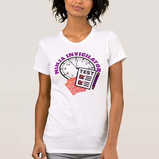 Exam Officer NINJA INVIGILATOR Lärare T Shirt (Framsida)