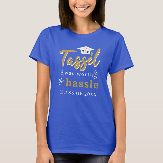 Examen 2023 Tofs var värd besväret Blå T Shirt (Framsida)