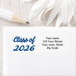 Examen 2025 blå manus examen returadress etikett