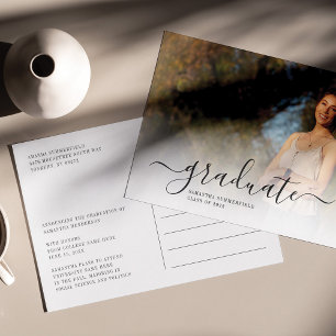Examen 2025 Moderna foton Grad Meddelande Vykort