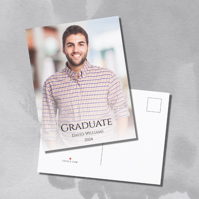 Examen 2025 Modernt Foto Meddelande Vykort (Skapare uppladdad)