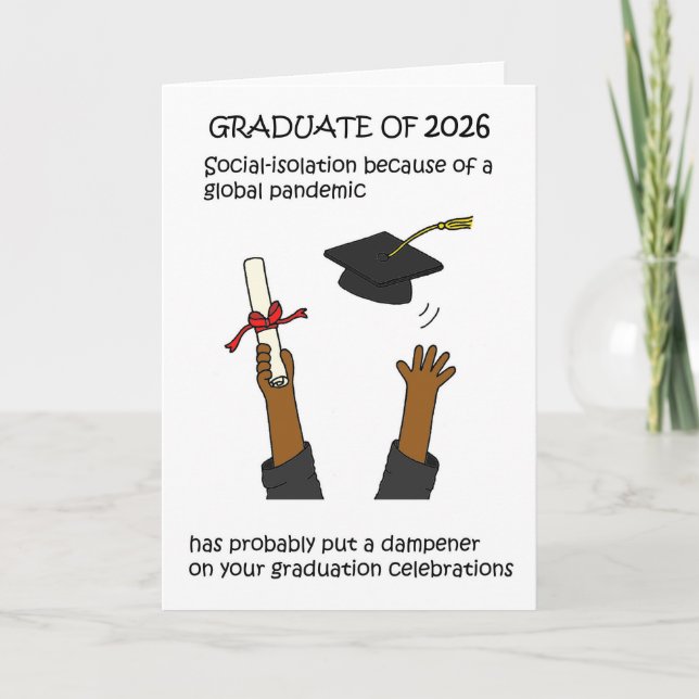 Examen 2026 Grattis Afroamerikan  Kort (Framsida)