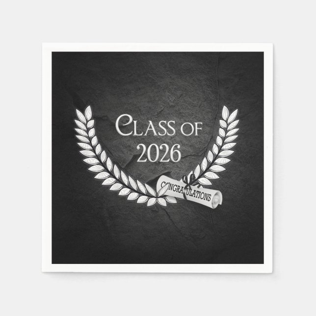 Examen 2026 Lager och diplom Pappersservett (Framsidan)