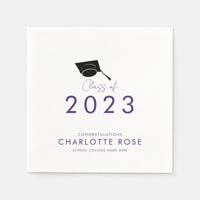 Examen 2026 Lila Skript Fest Papper Pappersservett (Framsidan)
